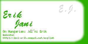 erik jani business card